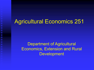 Agricultural Economics 251 Presentation