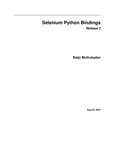Selenium Python Bindings Documentation