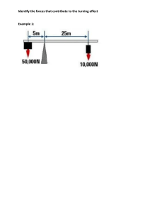 Turning Effect of Forces Worksheet