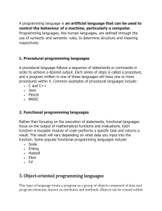 Programming Languages: Types, Assemblers, Interpreters, Compilers