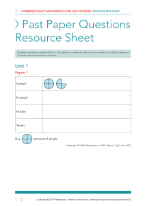 Cambridge IGCSE Math Past Paper Questions Resource Sheet