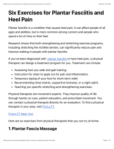 Plantar Fasciitis Exercises & Heel Pain Relief