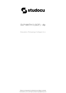 GCF Lesson Plan: Math 5 - Greatest Common Factor