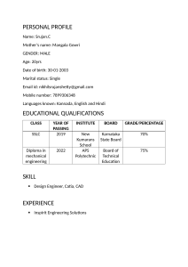 Srujan.C - Mechanical Engineering Resume