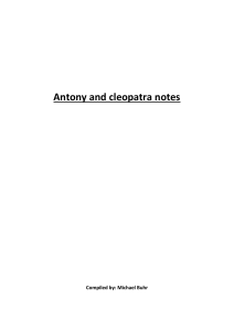 Antony and Cleopatra: Study Notes & Analysis
