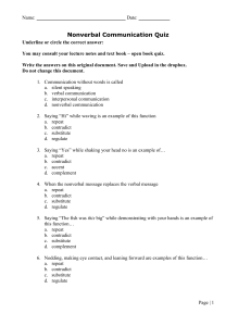 Nonverbal Communication Quiz