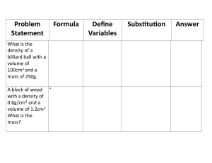 Density Calculation Worksheet