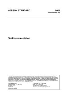 NORSOK I-001: Field Instrumentation Standard