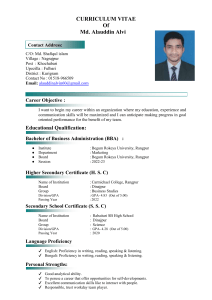 Md. Alauddin Alvi - Curriculum Vitae