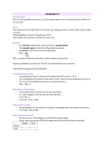 Probability Study Notes: Key Concepts & Formulas