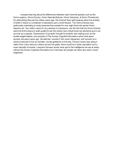 Hominid Species & Human Cognitive Revolution Essay