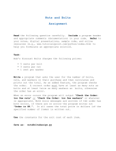 Nuts and Bolts Assignment: Python Programming Exercise