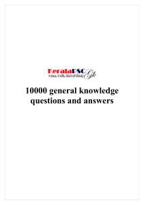 General Knowledge Quiz: 10000 Questions & Answers