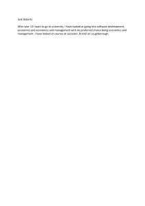 University Aspirations: Jack Roberts' Personal Statement
