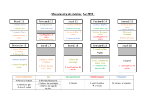 Planning de révision Bac 2019 : Histoire, SES, Maths, Philo