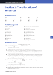 Economics Worksheet: Resource Allocation & Elasticity