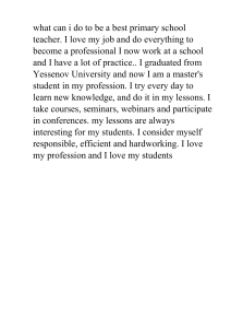 Primary School Teacher's Reflection on Professional Development