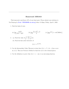 Calculus Homework: Limits, Derivatives, IVT, Extrema